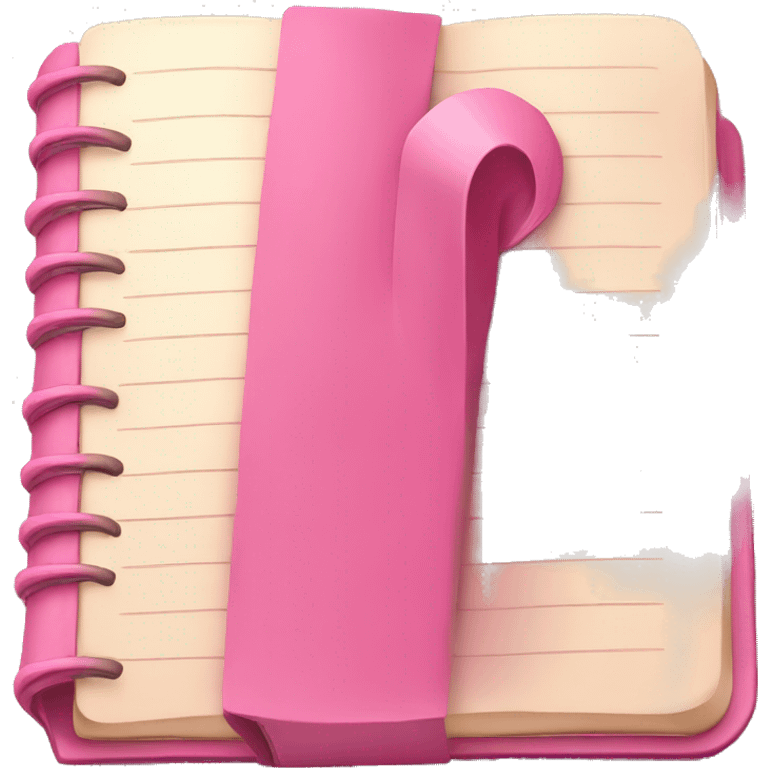 pink bookmarked diary emoji