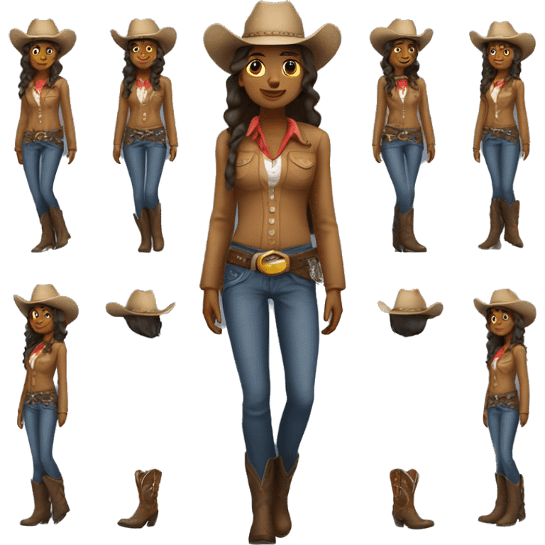 Cowgirl full body emoji