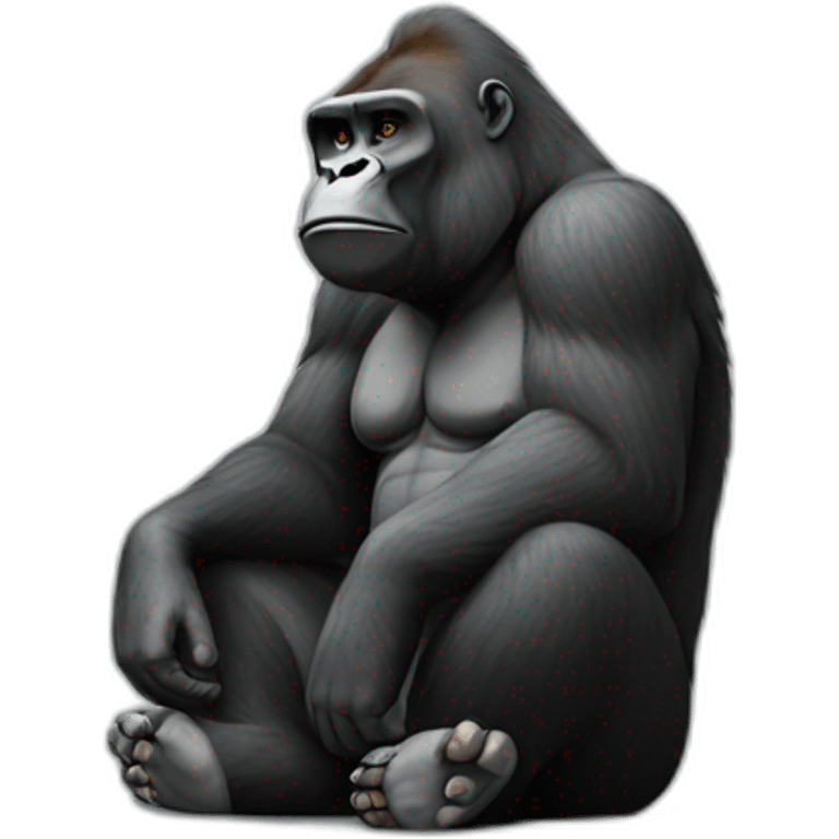 Cartoon gorilla meditating emoji