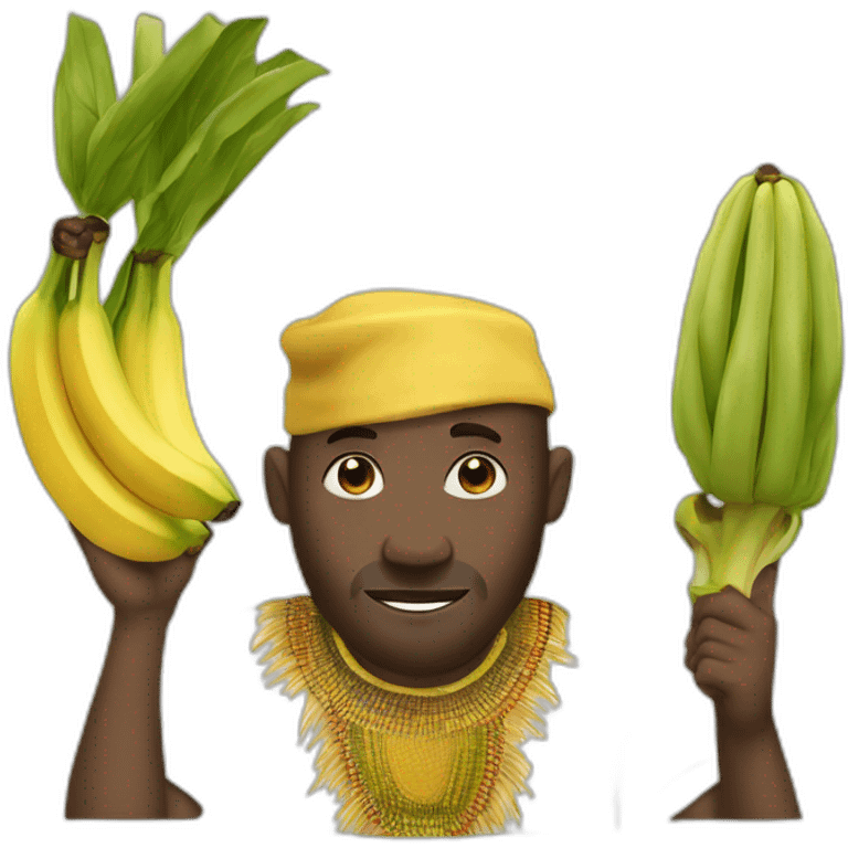 africain mangeant des banane emoji