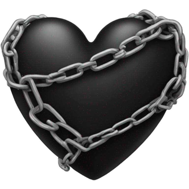 a black heart wrapped in chains emoji