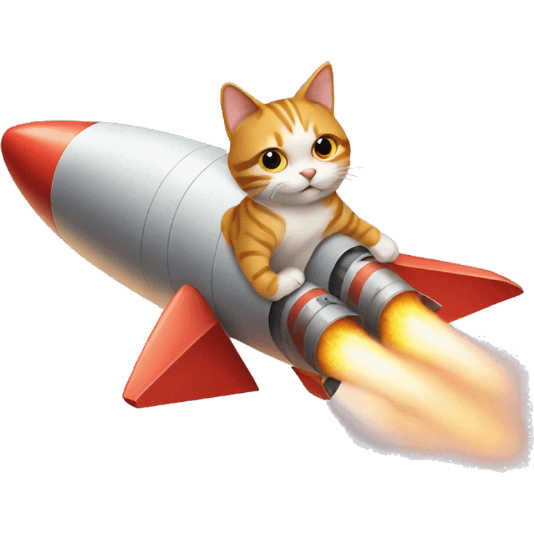 Cats sitting on rockets emoji