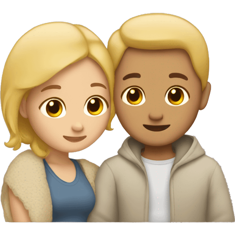 Couple cuddling emoji