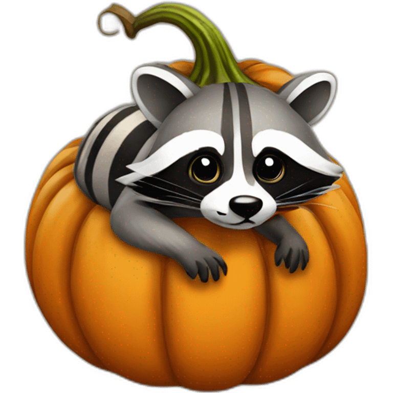 raccoon pumpkin emoji