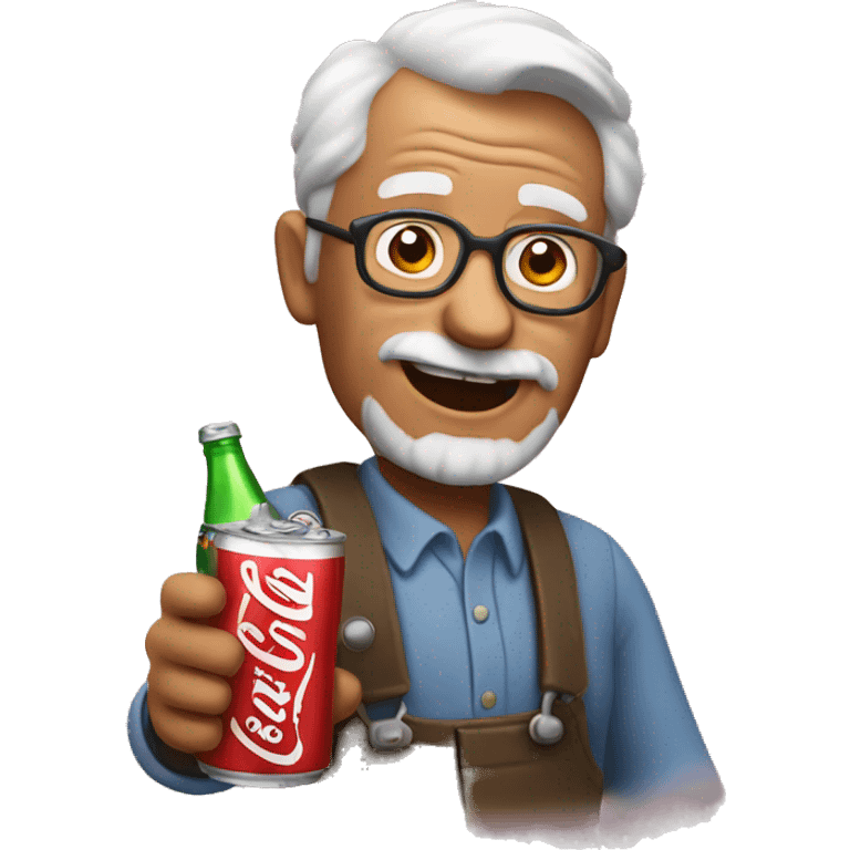 Grandpa holding a soda emoji