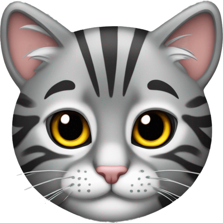 Crie emoji com gato tigrado cinza de óculos emoji