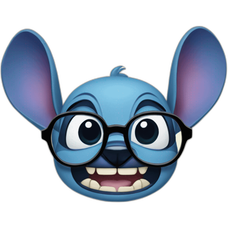 stitch face with glasses from lilo and stitch emoji