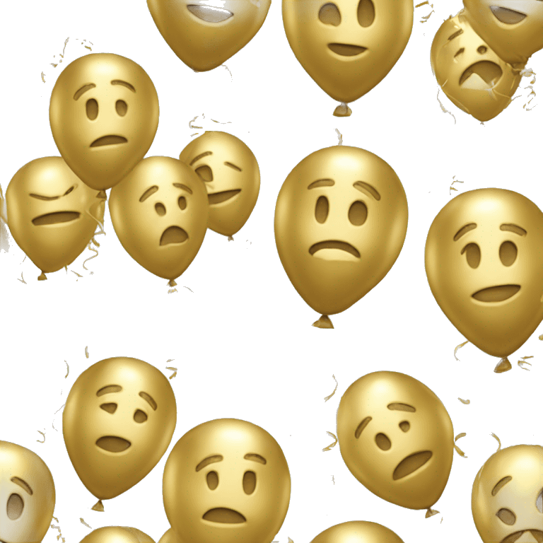 30 as Gold foil balloons emoji