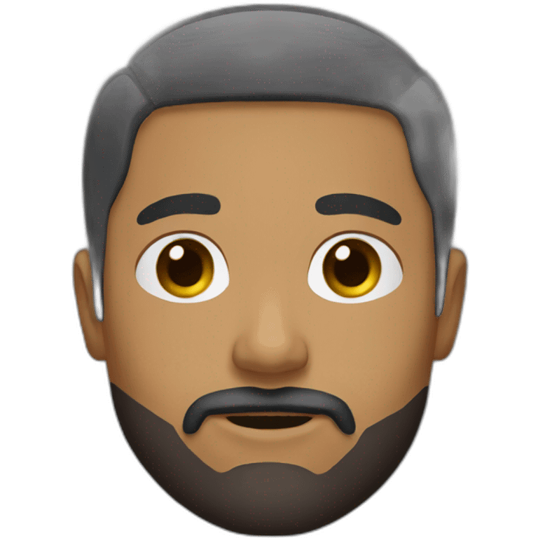 mixed man beard small hair emoji