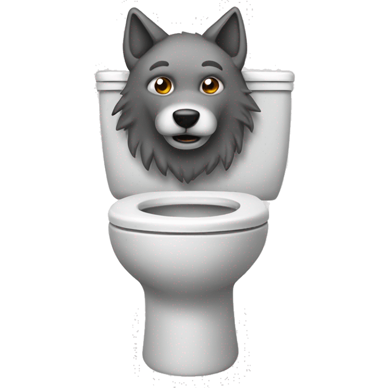 Toilet with a wolf head emoji