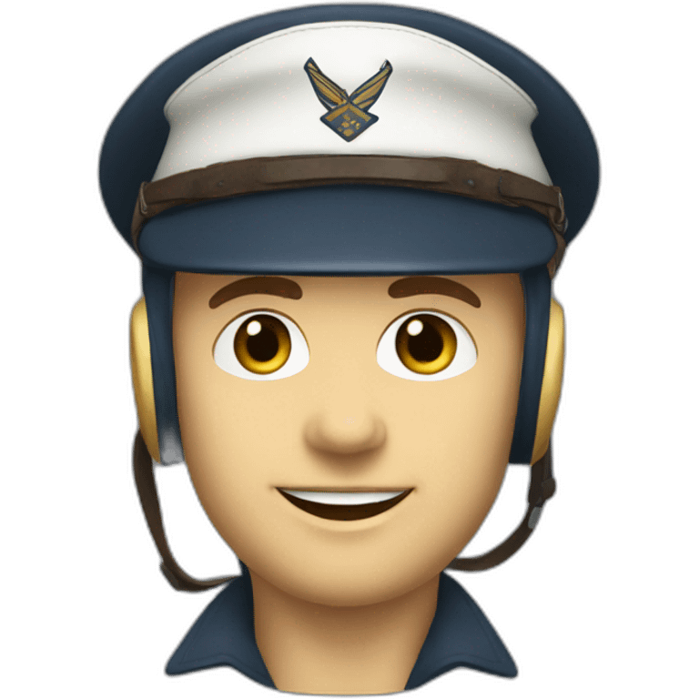 a caucasian 1940's air force pilot, with a leather helmet emoji