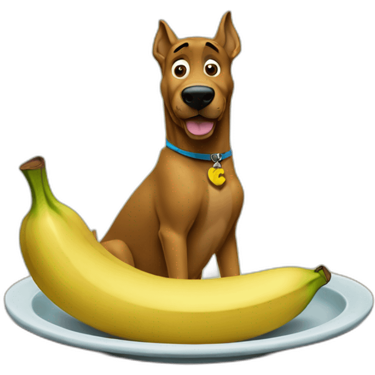 Scooby doo comendo uma banana emoji