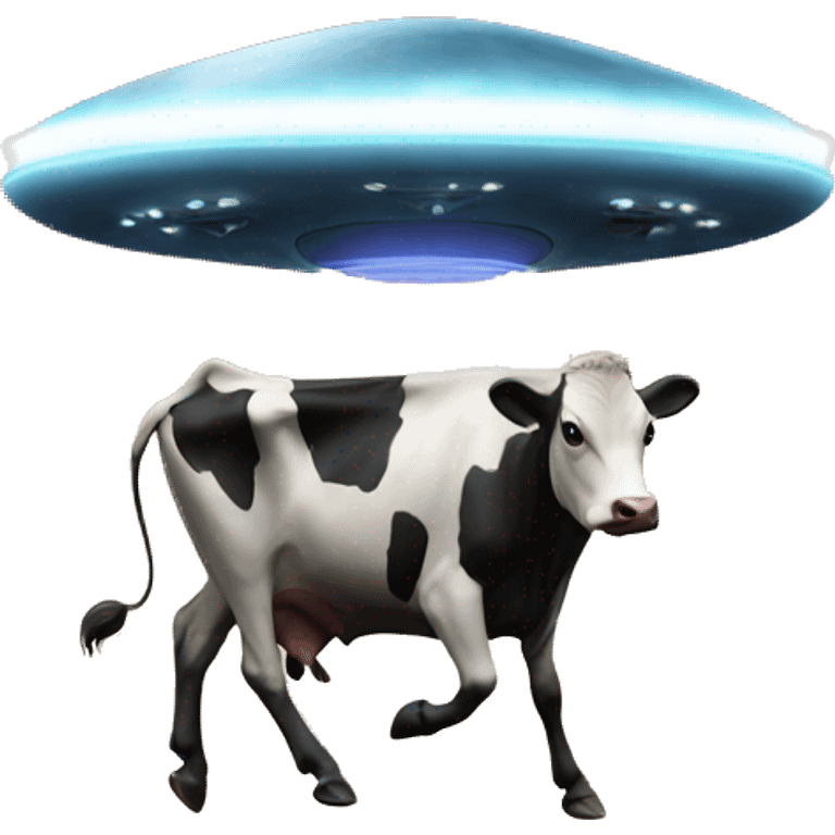 UFO abducts cow emoji