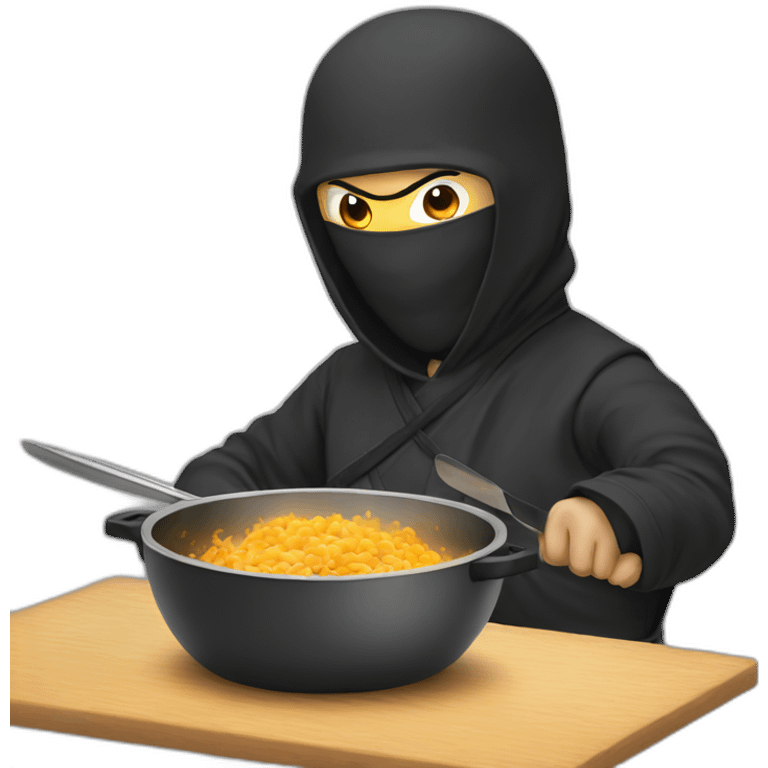 a ninja cooking  emoji