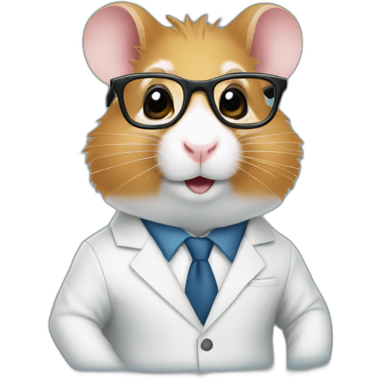 business Hamster wearing glasses emoji