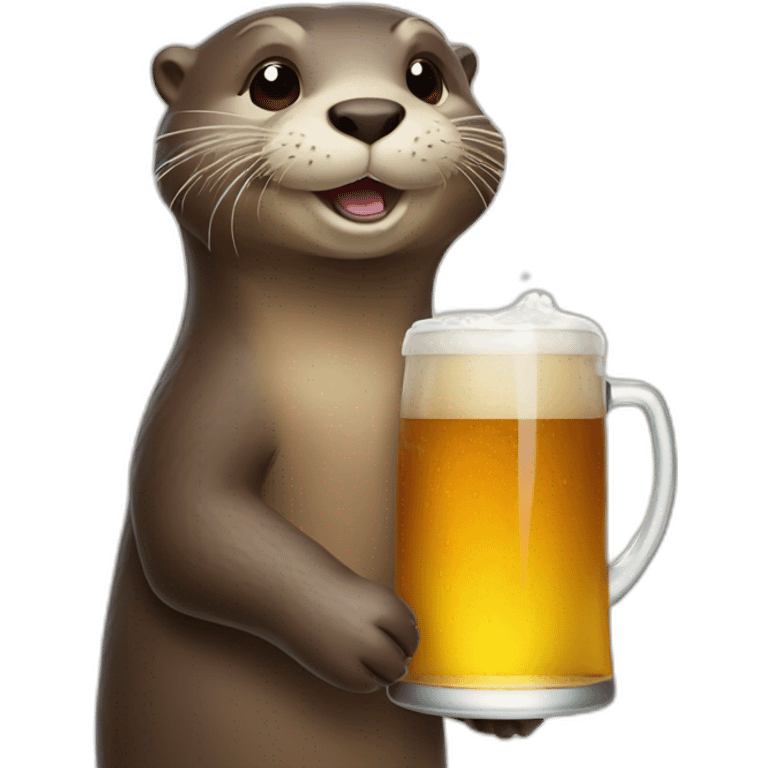 Otter drinks a beer emoji