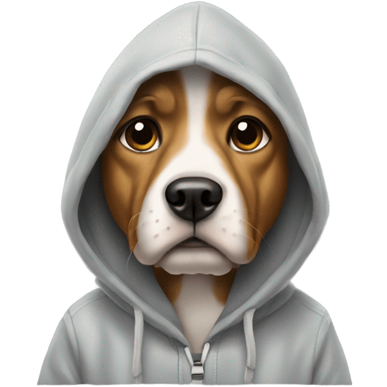 Dog wearing hoodie emoji