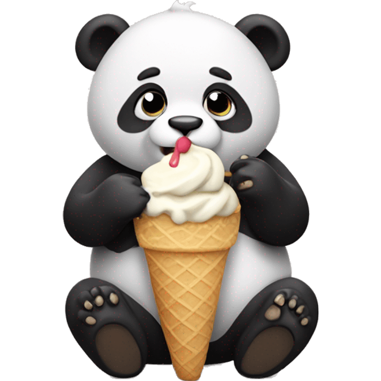 Panda eating ice cream emoji