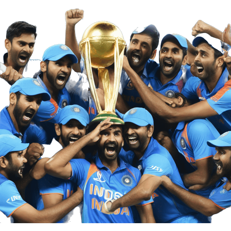 India cricket team lift the world cup emoji