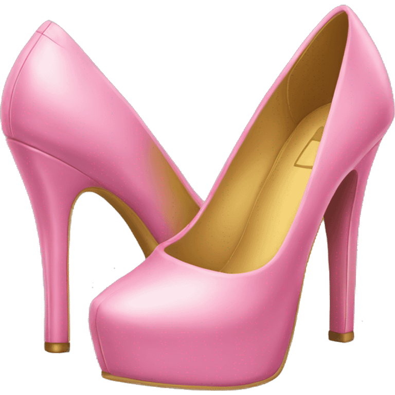 realistic pink and gold heels emoji