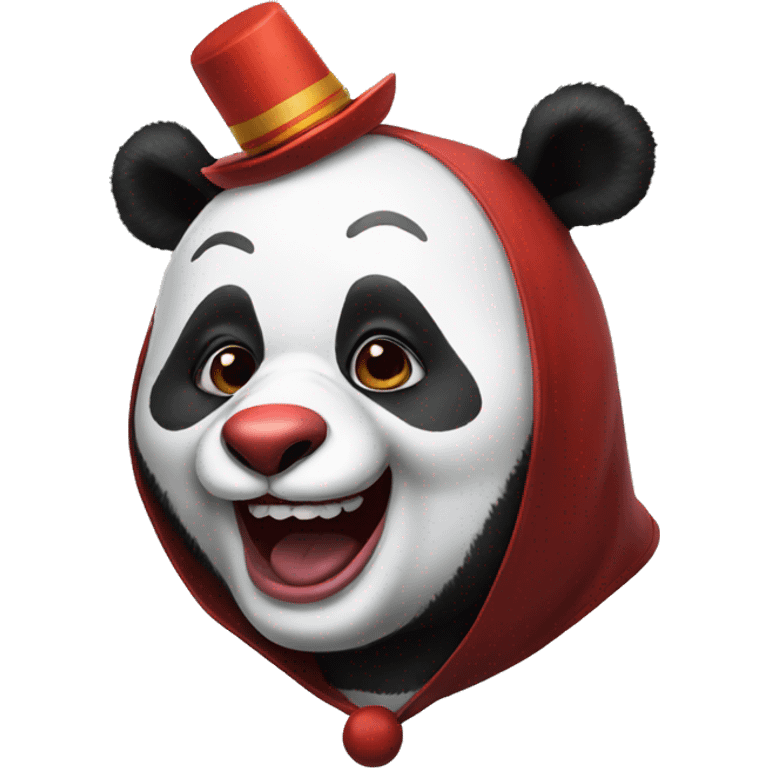 Panda dressed as a clown emoji