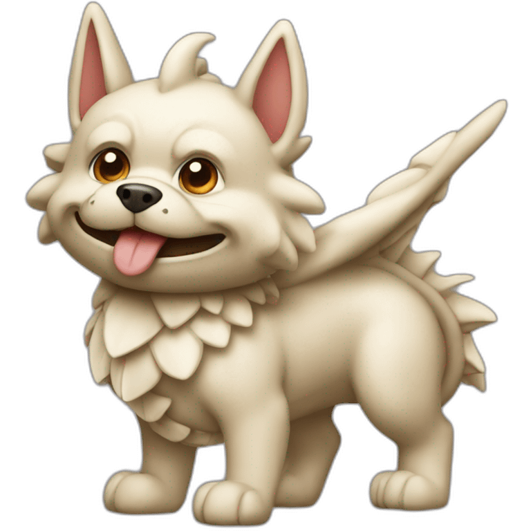 Chien sur dragon emoji