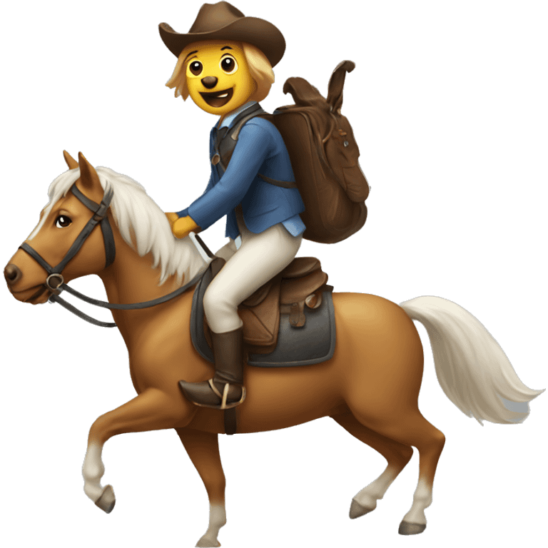 dog riding a horse emoji