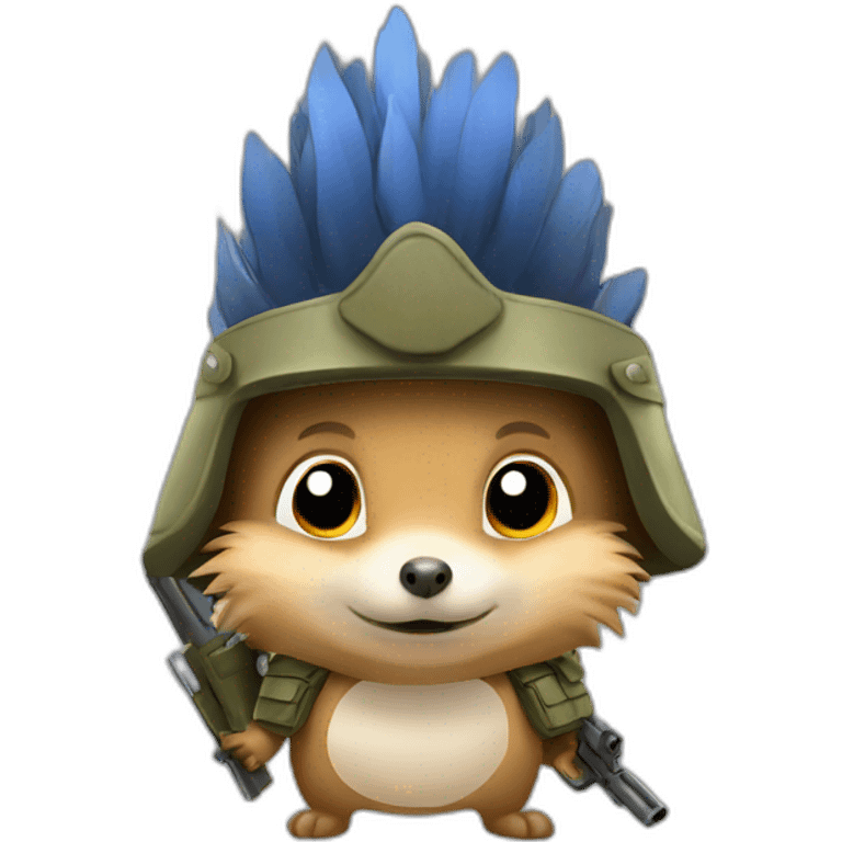 hedgehog as soldier emoji