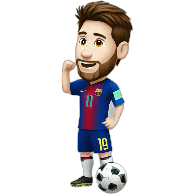 Messi with the world cup emoji