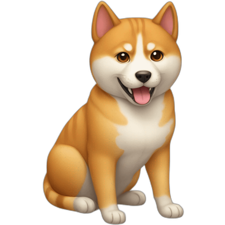 a cat with a shiba inu emoji