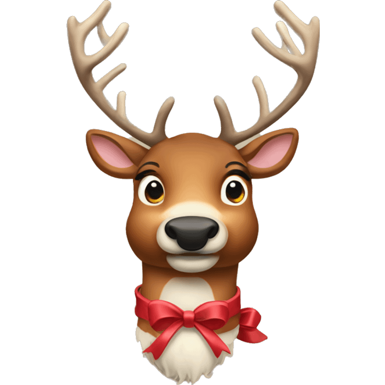 Reindeer with bow on neck  emoji