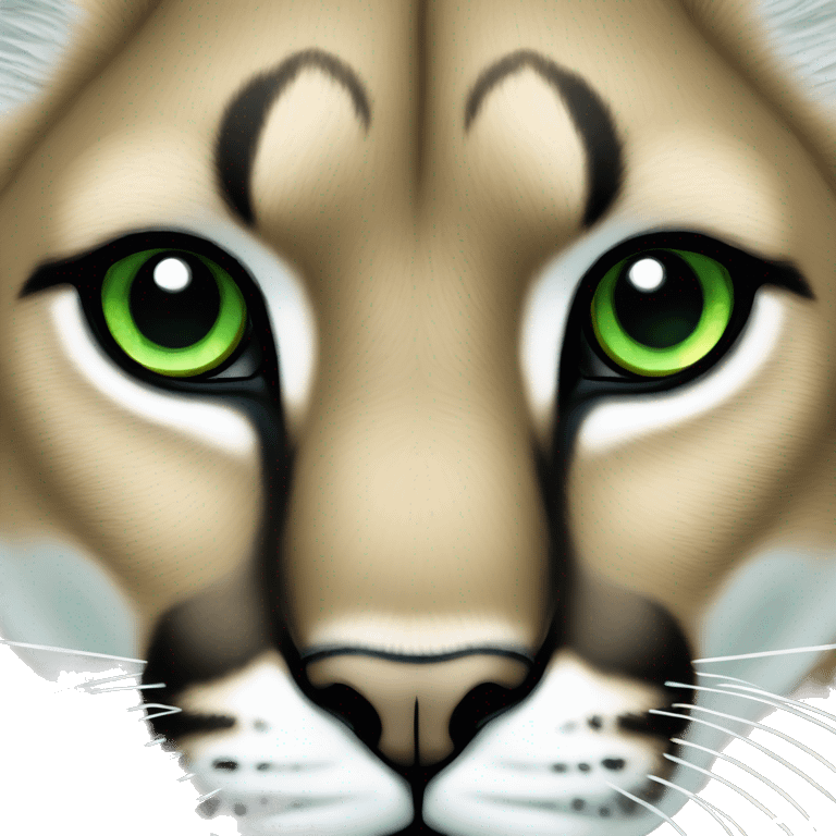 Un puma au yeux vert emoji