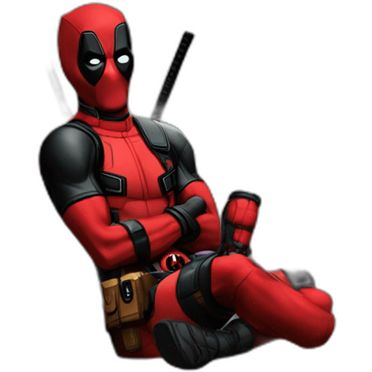 Deadpool's watching TV emoji