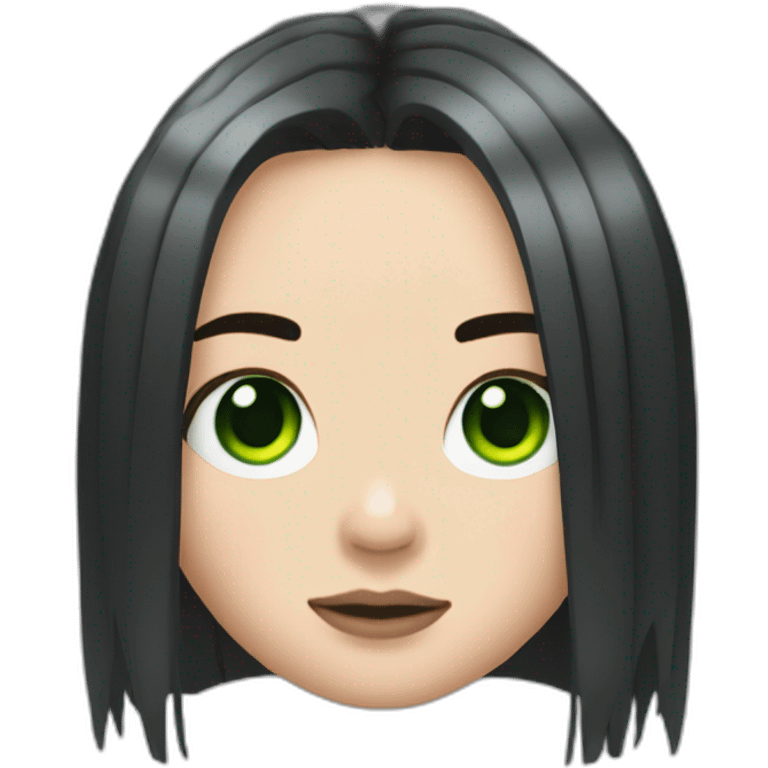 billie eilish with black hair and green roots emoji