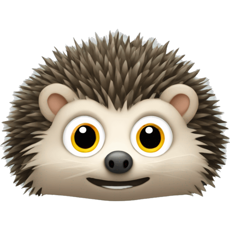 Hedgehog with googlie eyes emoji