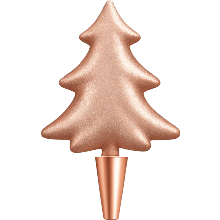 Realistic single isolated solid rose gold christmas tree topper. emoji