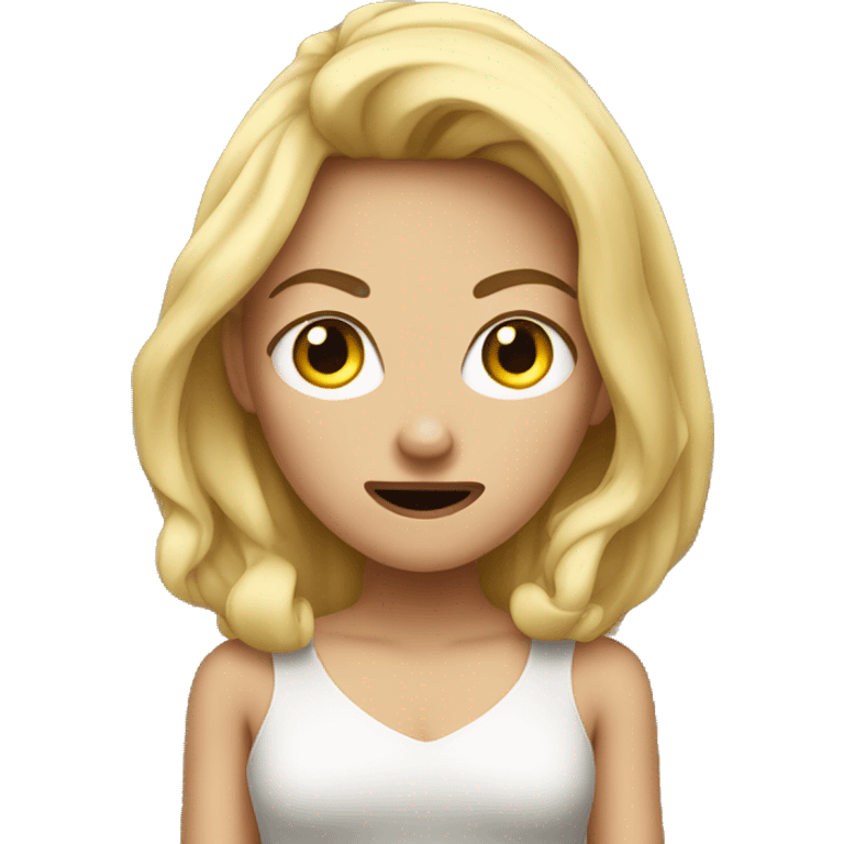 a blonde girl very very mad emoji