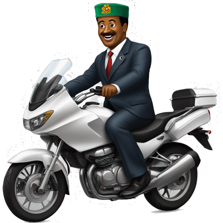 Paul biya sur la moto  emoji