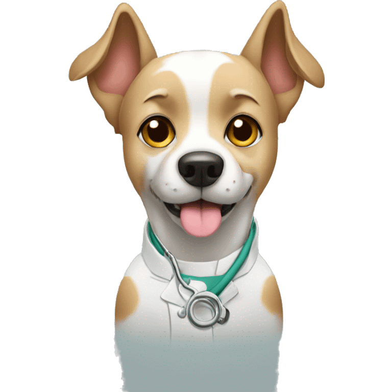 Dog examination by vet emoji