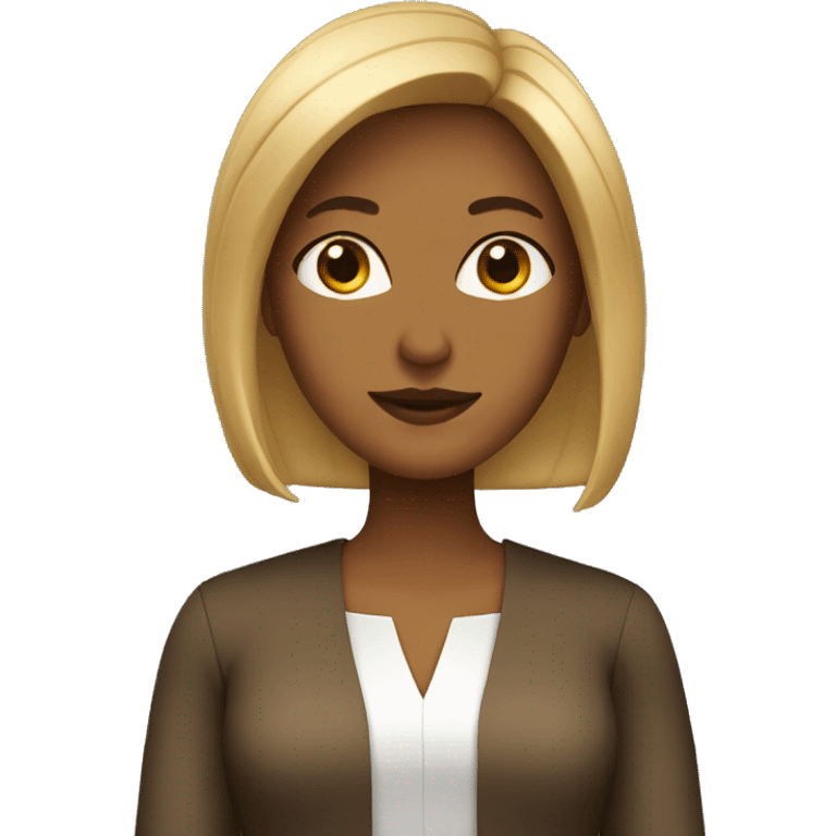 Tan woman with straight hair in judge outfit emoji