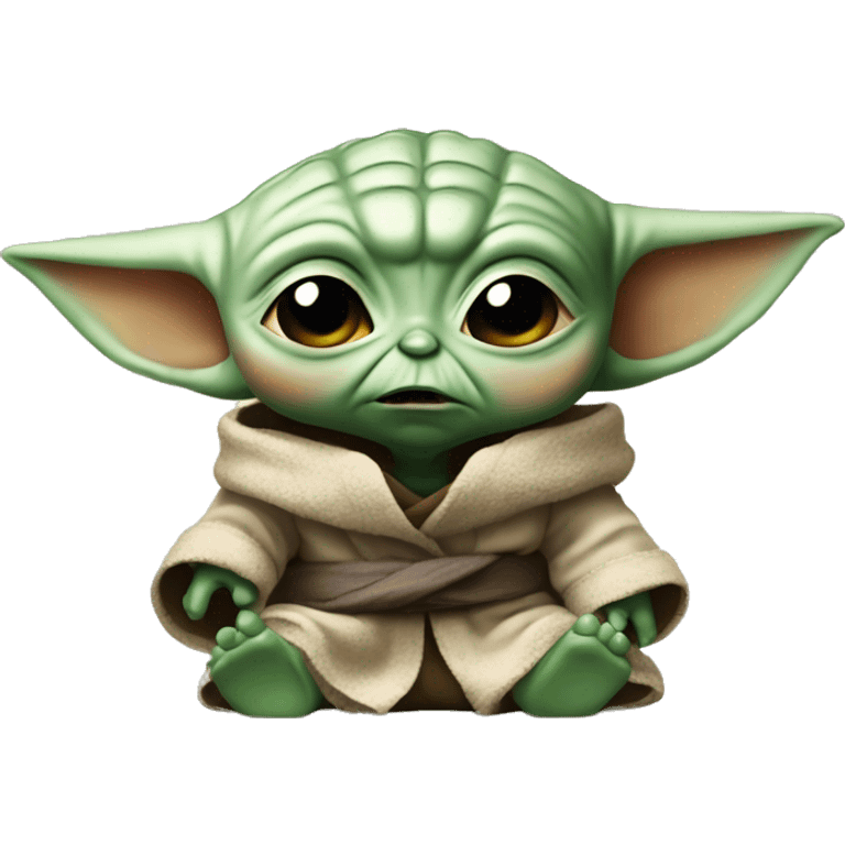 Baby Yoda in a terrible anger cries emoji