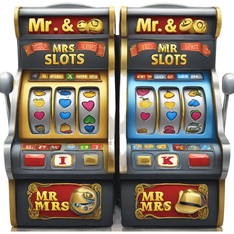 Slot machine titled "Mr and Mrs slots" emoji