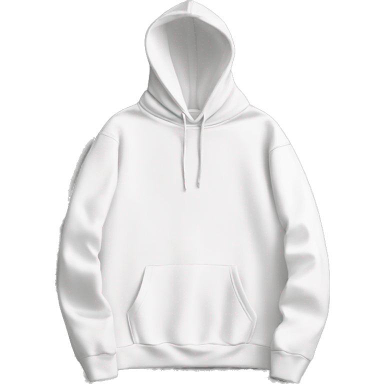 Plain White color pullover hoodie no person emoji