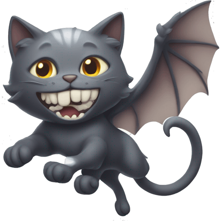 Flying demon cat  emoji