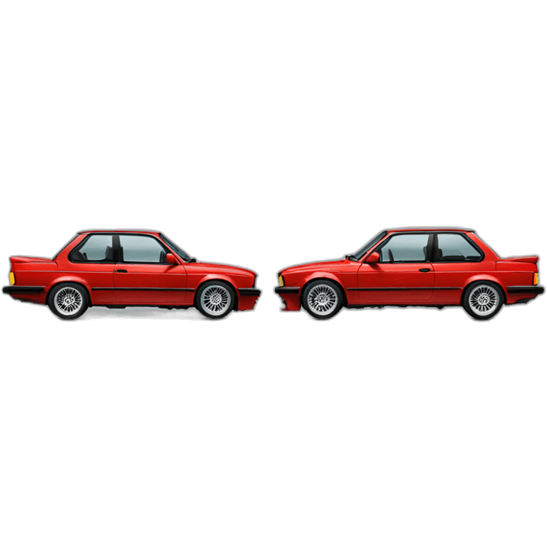 a single bmw e30 red black emoji