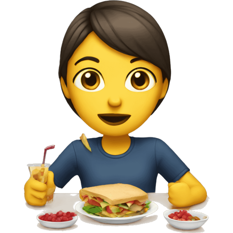 Girl eating  emoji