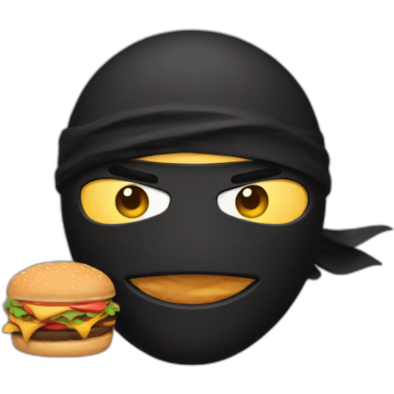 A ninja eating a hamburger  emoji