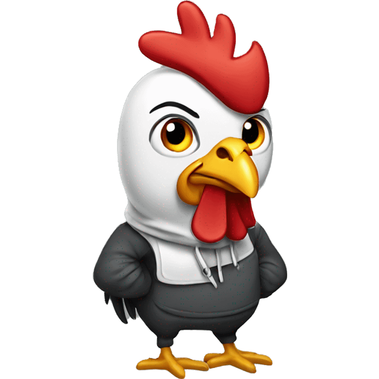 Rooster wearing a hoodie  emoji