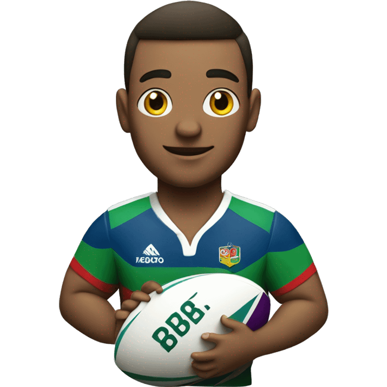 Rugby player in a harlequin jersey emoji