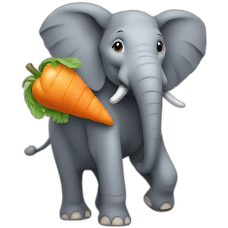 fruitimals elephant carrying carrott emoji